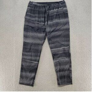 Lululemon Pants Womens 10 / Large Striped Jet Crop Joggers Black Gray Pockets
